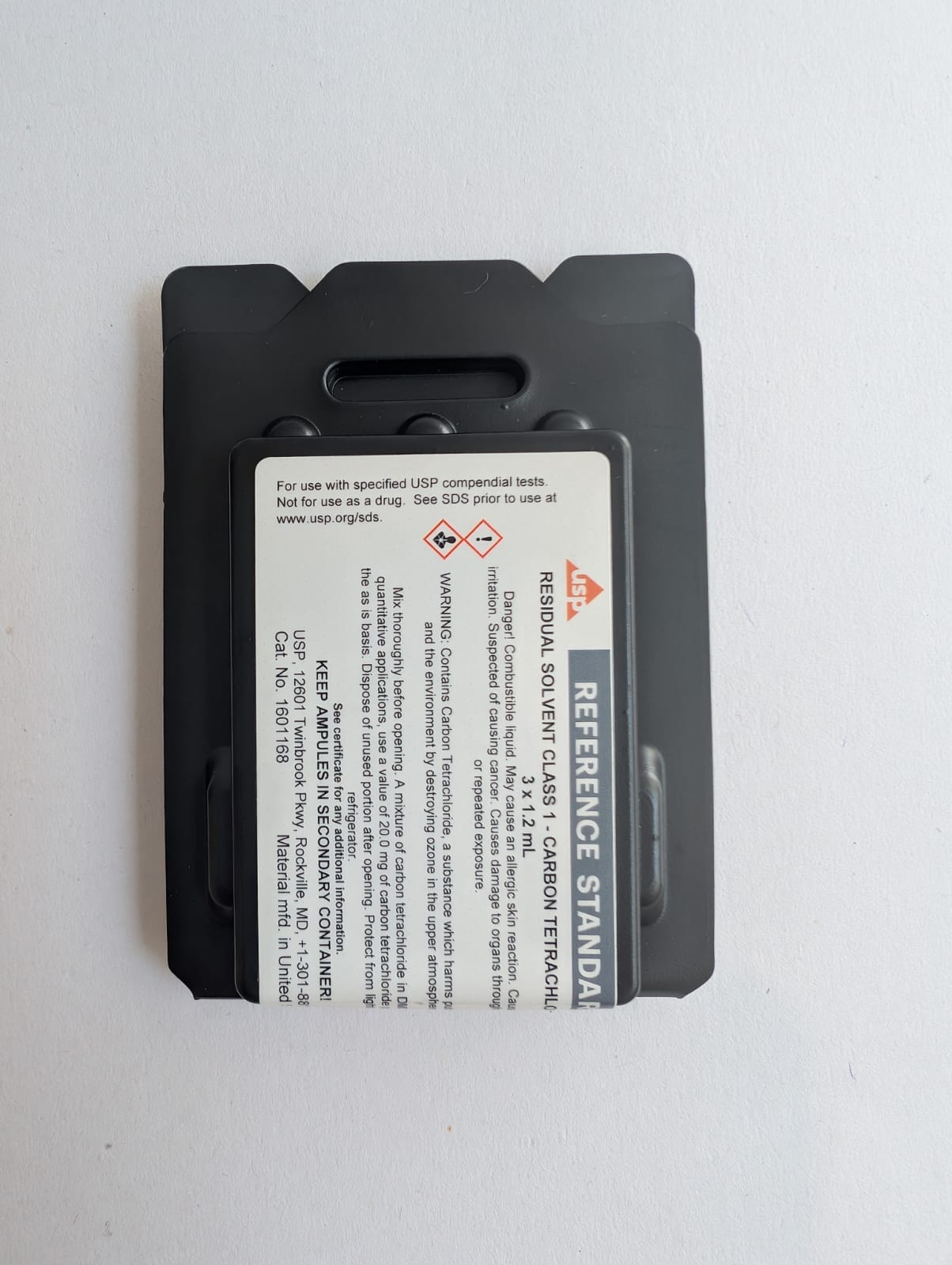 Residual Solvent Class 1 Carbon Tetrachloride 3 x 1.2 ML